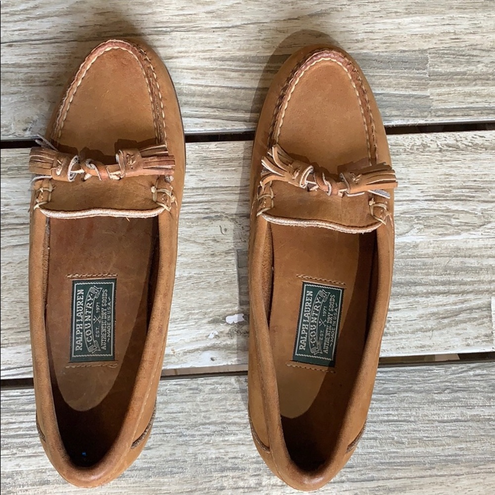 Womens Ralph Lauren Country Leather Loafers